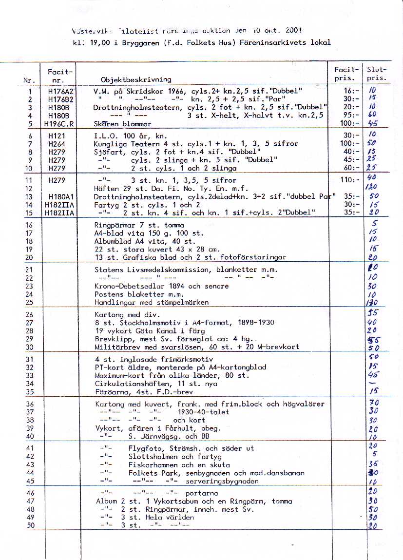 Auktionslista 011010 del1