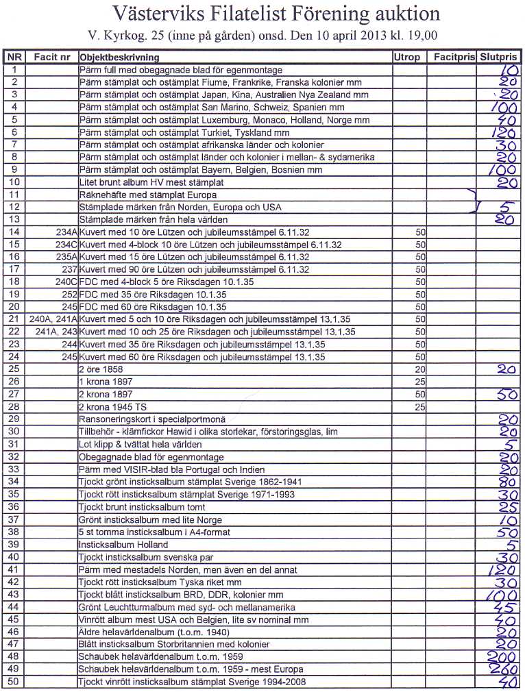 Auktionslista 130410 del1
