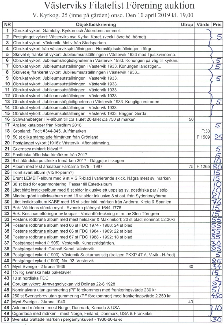 Auktionslista 190410 del1