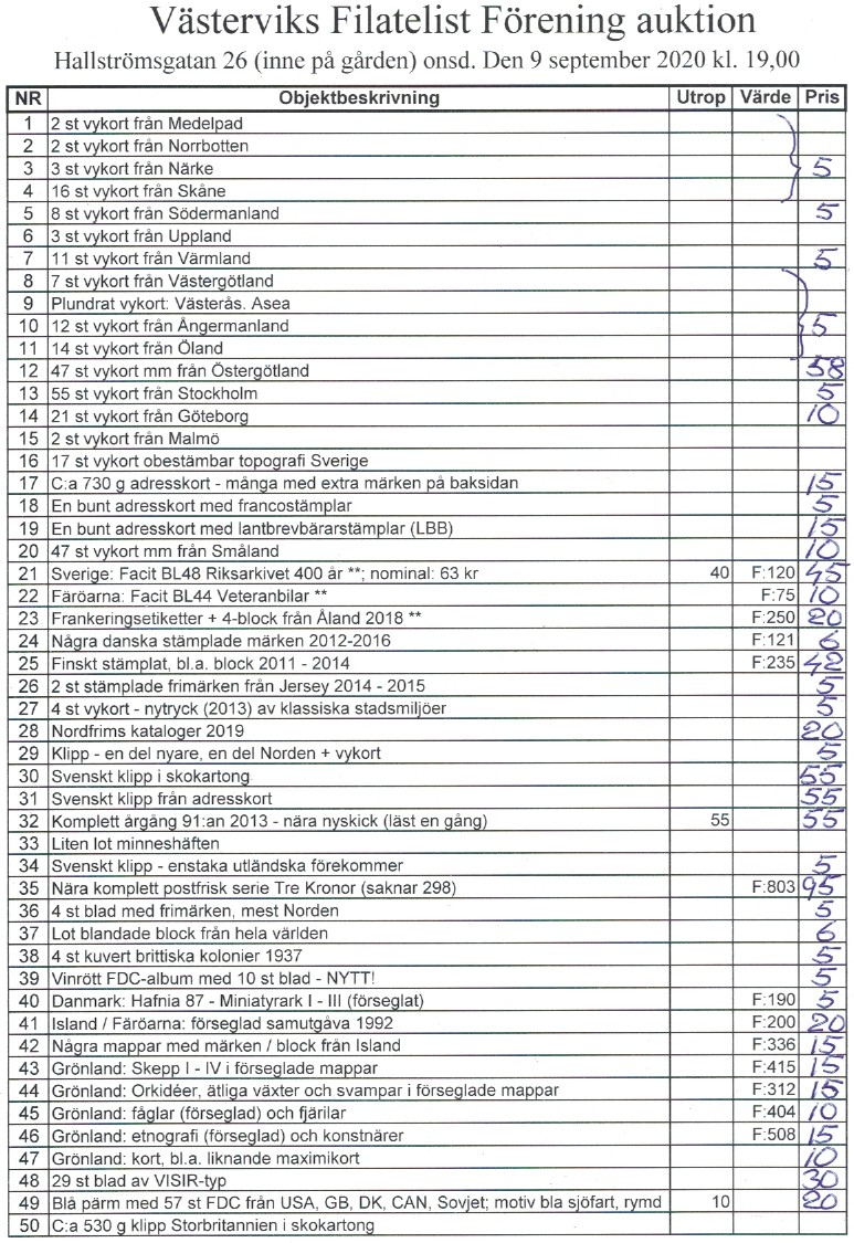 Auktionslista 200909 del1